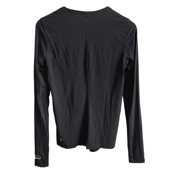 Lululemon Long Sleeve Top Women Black Athleisure Mesh Panel Crew Neck Activewear - Image 3
