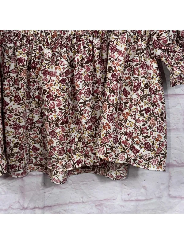 Max Studio Floral Smocked Peasant Blouse Size Large - Image 5