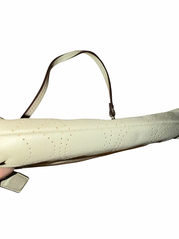 Coach Signature Perforated Leather Wristlet - Light Gray - Image 3