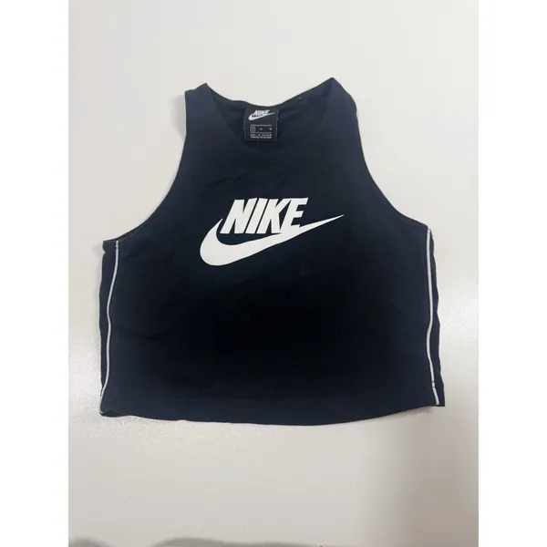 Nike Sportwear Heritage Tank Women's Crop Vest Top Size M Black - Image 2
