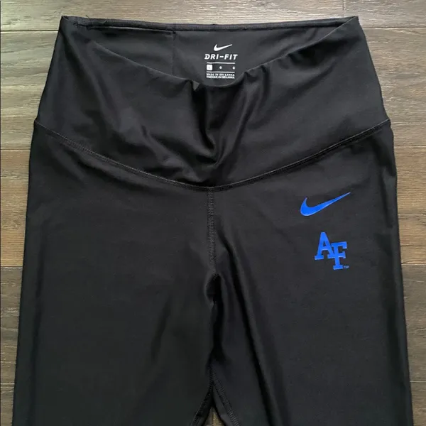 AIR FORCE Nike Leggings Womens Sz Large Black Blue Logo Air Force Falcons - Image 2