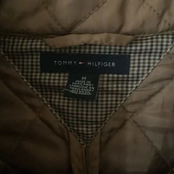 Tommy Hilfiger Women’s M Quilted Jacket Tan Brown Diamond Full Zip Lightweight - Image 5