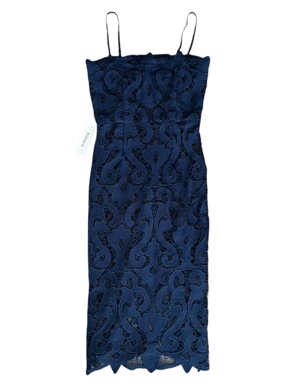 Bardot Women’s Lina Navy Lace Column Shift Square Neck Midi Dress Size 2 NWT - Image 2