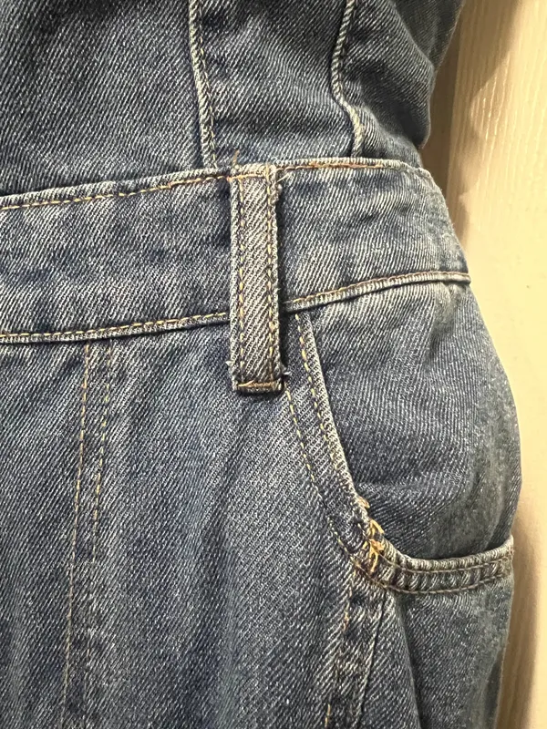 - [ ] Unbranded Wash Bandeau Style Straight Leg Denim Jumpsuit - Image 5