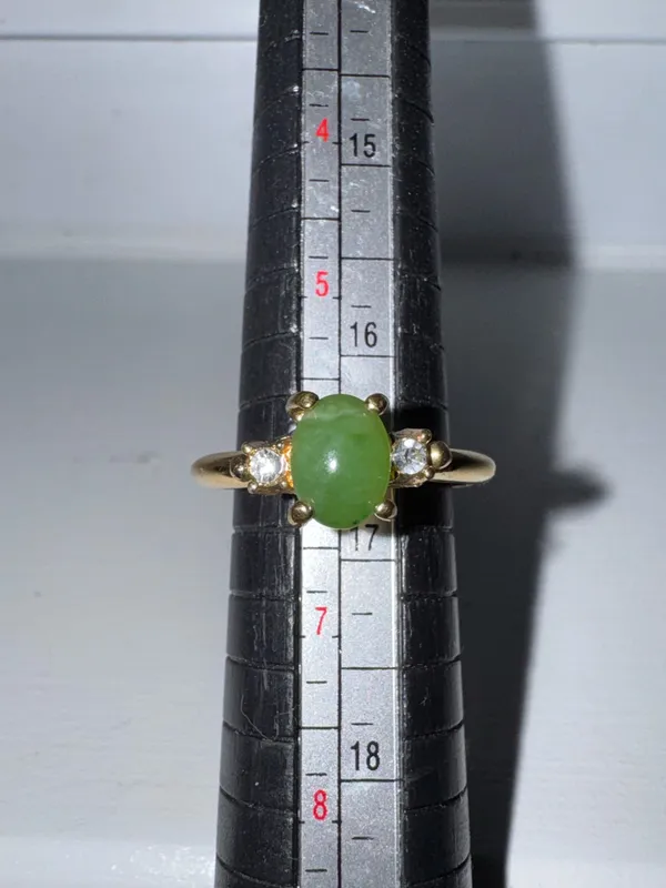 Vintage gold cabochon stone ring Size 6 - Image 5