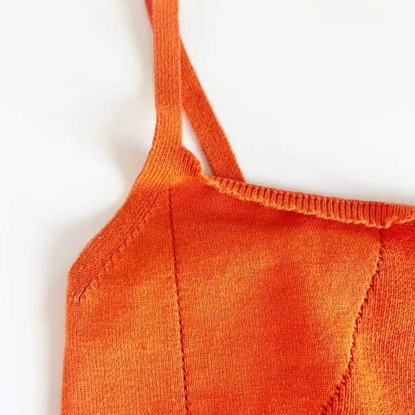 Peppermayo Womens Orange Eden Ribbed Knit Summer Festival‎ Crop Top Size S/M - Image 2