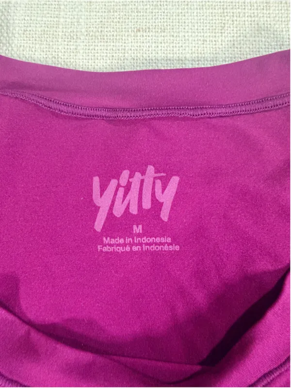 YITTY by Lizzo Women’s Short Sleeve Crewneck Workout T-Shirt Magenta Plum Purple - Image 3