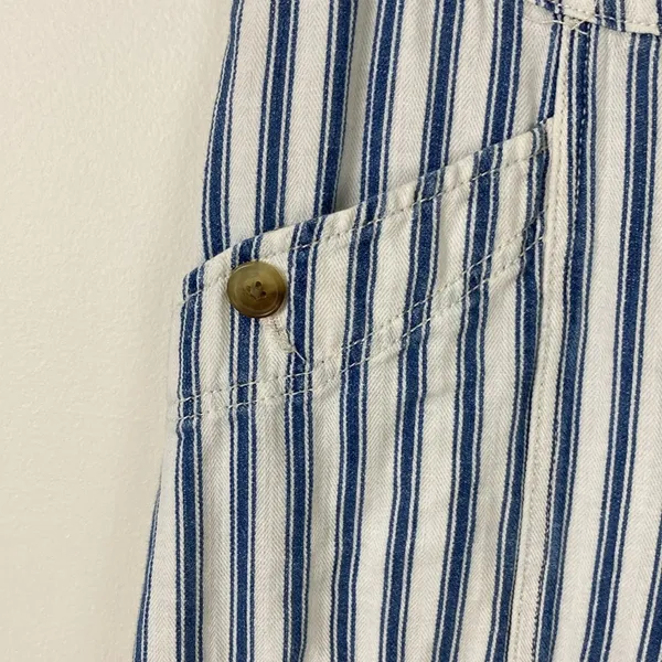 American Eagle Striped Pants Cotton Coastal Women’s Size 6 Blue White Beach - Image 4