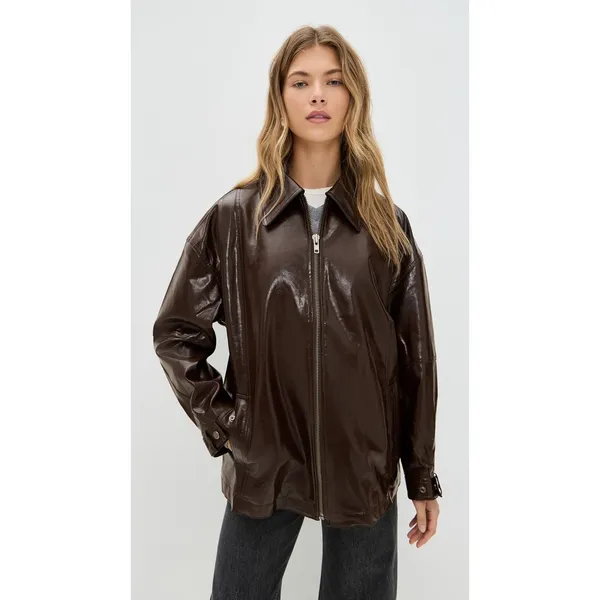 Free People Sloane Faux Leather Jacket Size XL - Image 3