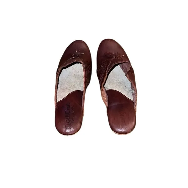 QualiCraft Brown Leather Mules Size 7 B - Image 5