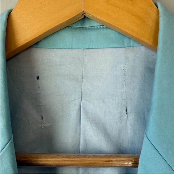 FRAME Sky Blue Oversized Poplin Blazer Jacket - Image 7