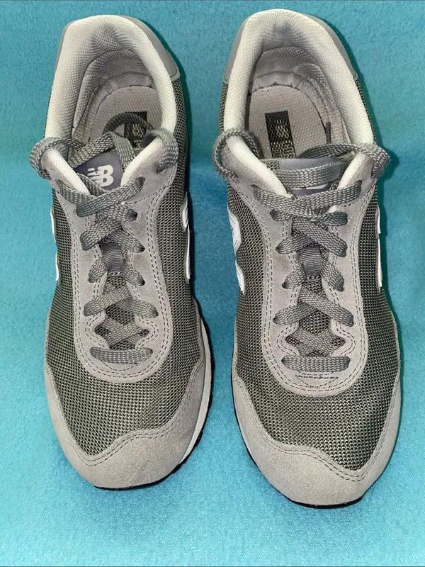 NEW BALANCE 515 suede sneakers gray white logo lace up low top NEW size 9.5 - Image 3