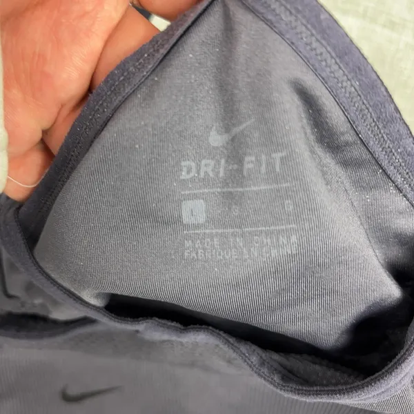 Nike Sports Bra Womens Small Gray Dri-FIT Crossback Mesh Wireless Athletic Top - Image 3