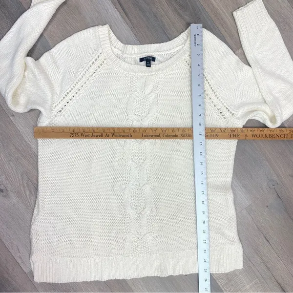 Apt. 9 Chunky Multi Knit Crew Neck‎ Tunic Sweater Cream Winter White XL - Image 11