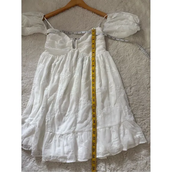 Lulus Cutest Icon White Embroidered Off-the-Shoulder Mini Dress Size Medium NWT - Image 6