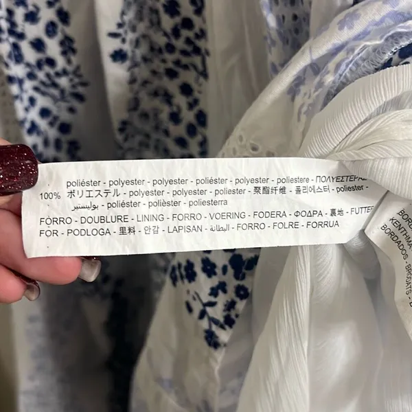 ✨ZARA Bloggers Favorite Printed & Embroidered blue white maxi Sz Medium dress✨ - Image 12