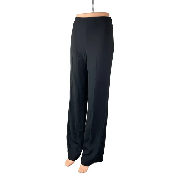 Zara Women's Black Pull On High Waisted Straight Wide Leg Trousers Pants Size XS - Image 3