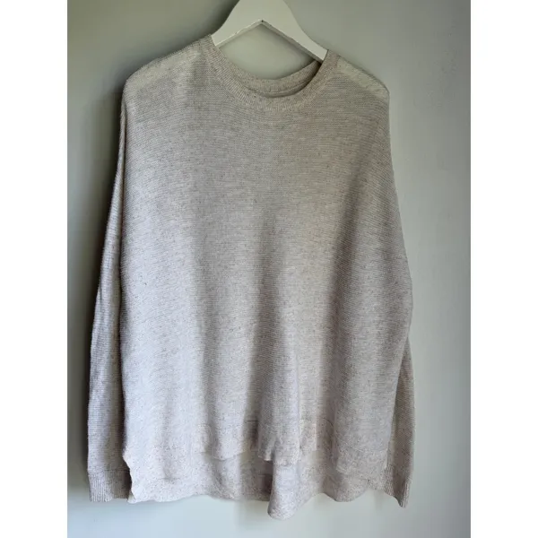 Lou & Grey Oatmeal Cotton Sweater Large Lightweight Coastal Beach Cover Up - Image 11