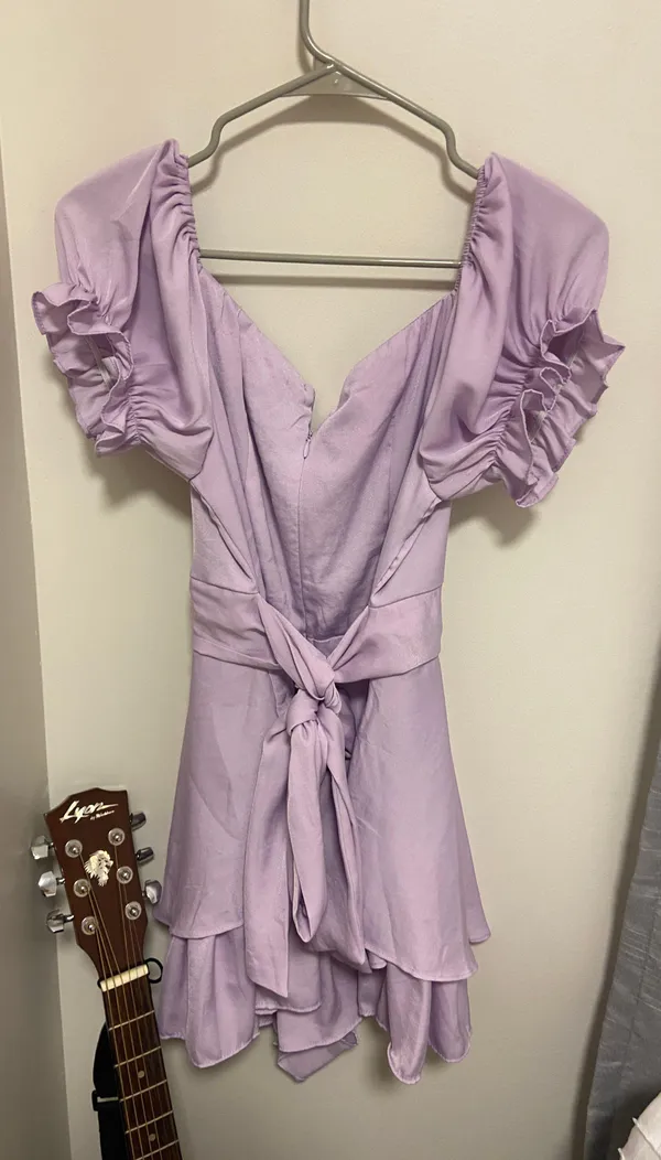 American Threads Lavender Puff Sleeve Dress - Image 2