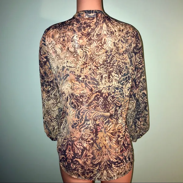 Liz Claiborne Sheer Button-Up Blouse SZ MD - Image 4