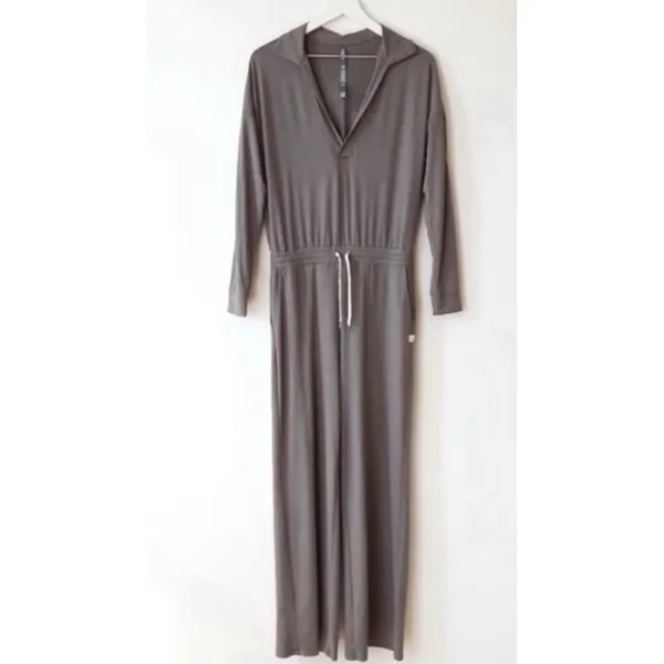 Vuori Lux Intentions Jumpsuit Smoke Heather Grey Womens Medium Travel Comfy - Image 3