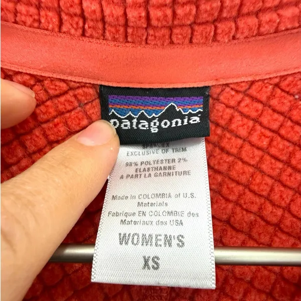 Patagonia R1 Quarter Zip Pullover Grid Fleece Red Women’s XS - Image 3