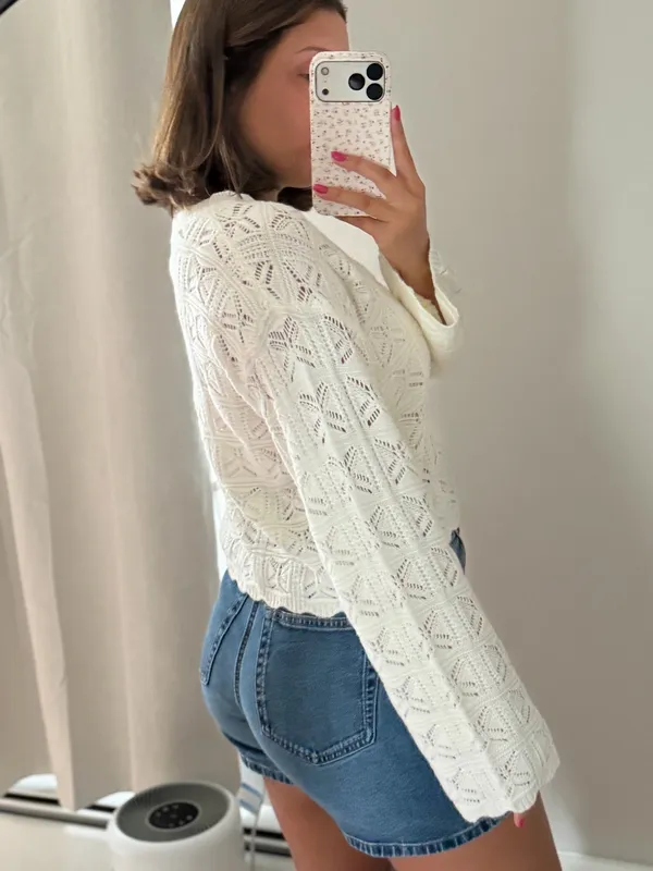 Knit see through top White Size L - Image 2