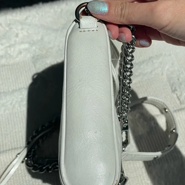 Rebecca minkoff white mini mac convertible cross body shoulder bag with silver - Image 10