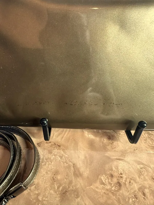 Stuart Weitzman Vintage Bronze Patent Leather Frame Bag Crossbody Clutch - Image 2