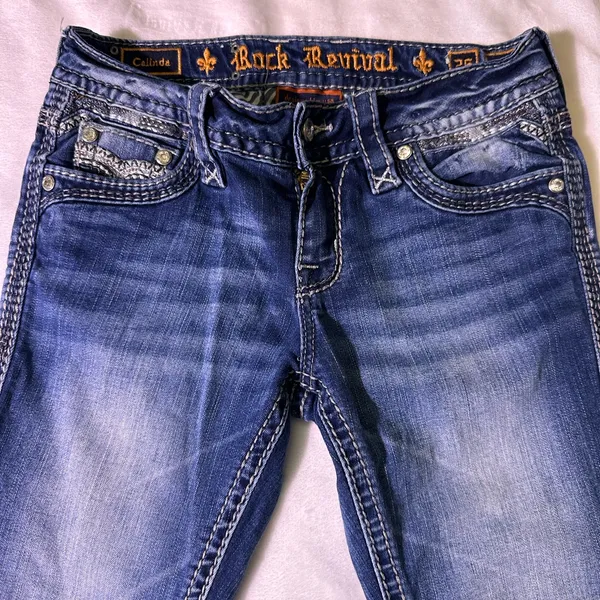 Rock Revival Women's Dark Blue Skinny Jeans - Image 2
