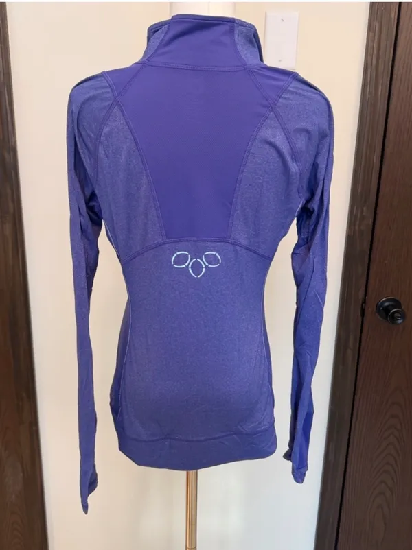 REI Coop purple long sleeve quarter zip layering top - Image 3