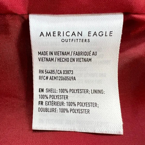 American Eagle Womens Large Fleece Teddy Jacket Red Full-Zip Pouch Pockets Cozy - Image 4