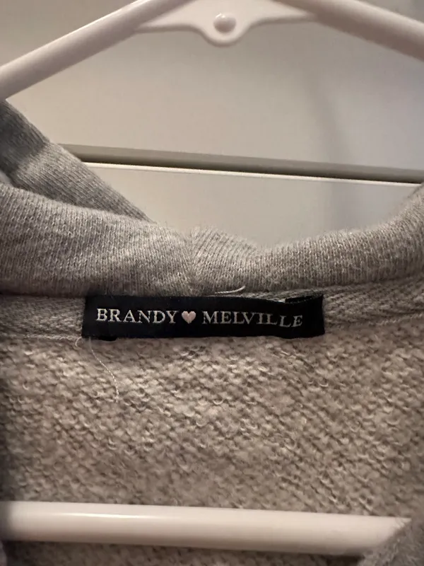 Brandy Melville Cropped Zip Hoodie - Image 4
