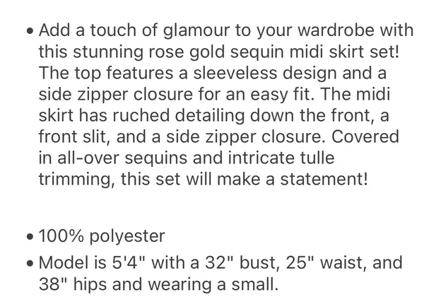 These Three Boutique Rose Gold Glittered Sequin Midi Dress - Image 5