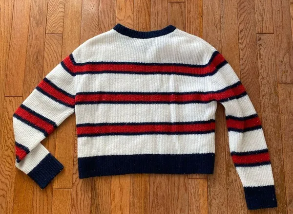 blue white red striped sweater - Image 6