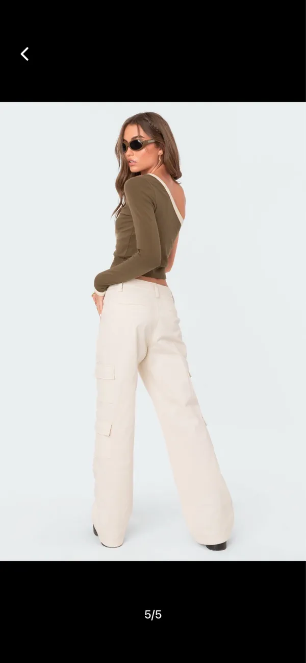 Edikted Pants Cargo Beige - Image 5