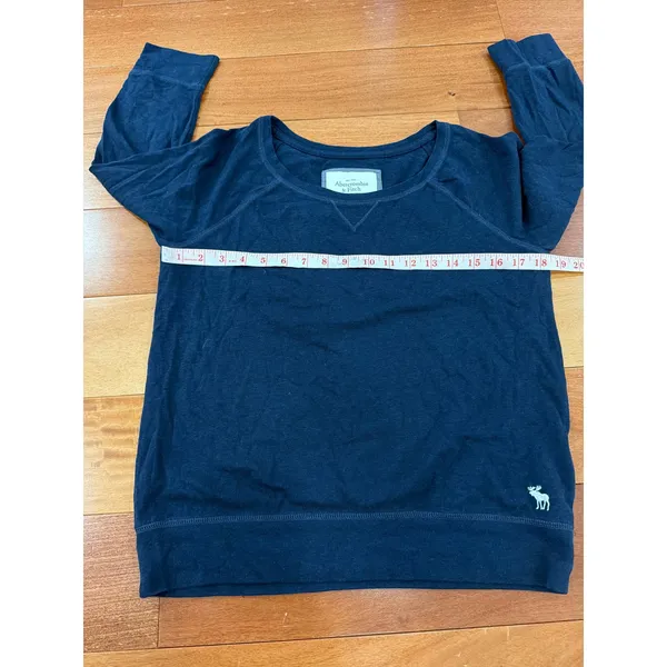 Abercrombie & Fitch Pullover Top Womens Navy Blue Raglan Sleeve L‎ - Image 6