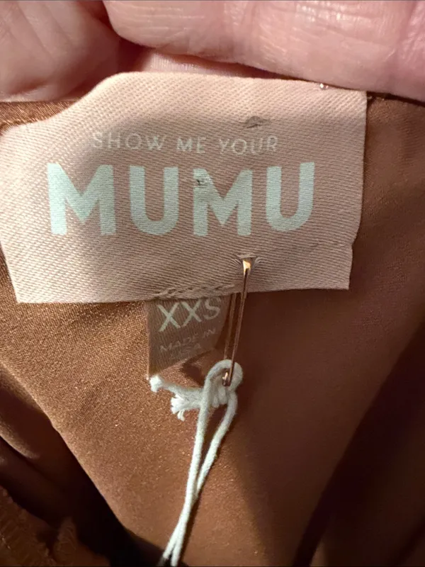 Show Me Your Mumu Verona Cowl Dress Size XXS NWT In Copper Luxe Satin - Image 7