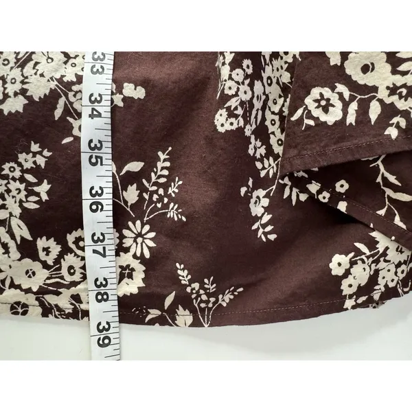 Blue Plate Floral Fit & Flare Midi Dress Womens Large Brown Cream Floral Boho - Image 7