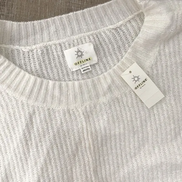 Aerie Offline Twist Front Sweater NWT XS Waffle Knit Ribbed Lounge Athleisure - Image 6
