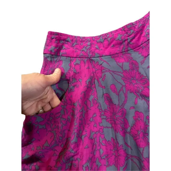 Free People Sheila‎ Vivid Purple & Gray Floral Culotte Shorts sz 2 boho - Image 11