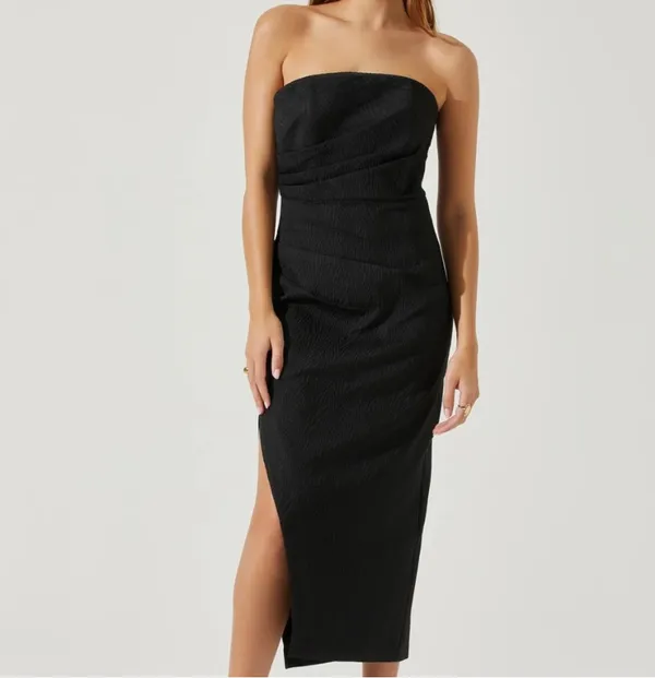 Black Muriel Jacquard Midi Dress - Image 3