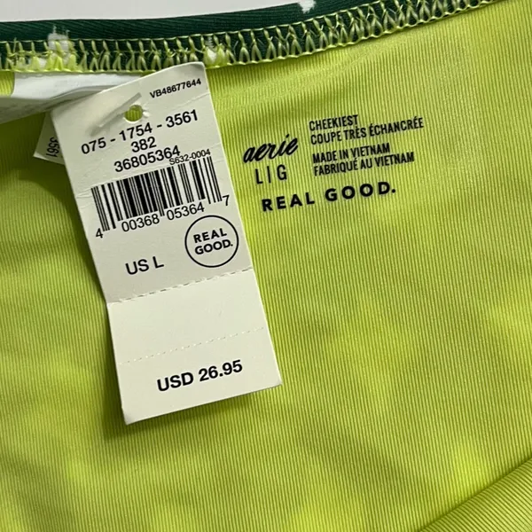 Aerie • NWT Green Patterned Women's Swim Bottom - Image 3