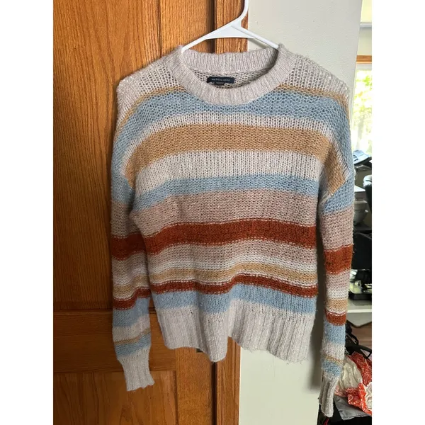 American Eagle Outfitters XS Striped Wool Blend Crewneck Sweater Multicolor - Image 3
