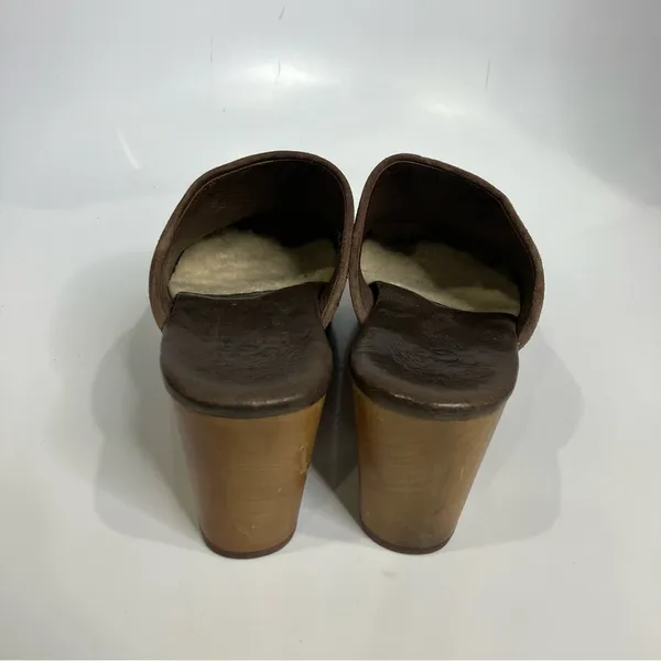UGG Abbie clog‎ mules brown suede shearling lined women’s size 7 casual boho - Image 5