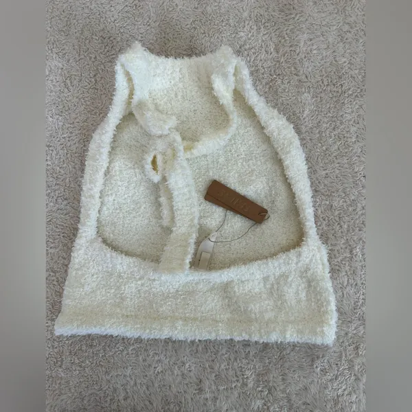 NWT Skims cozy knit halter top in bone size L/XL - Image 2