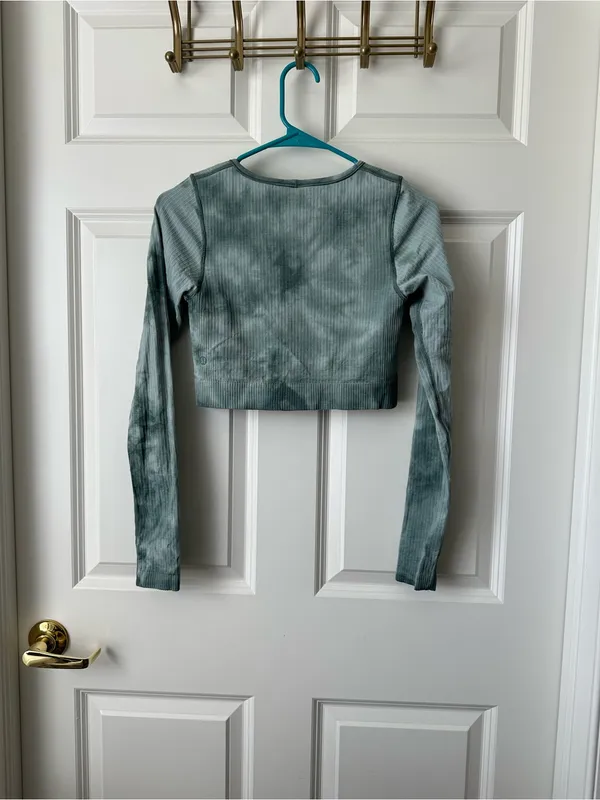 Lululemon Ebb to Street Long Sleeve Shirt Marble Dye Tidewater Teal Size 6 - Image 8