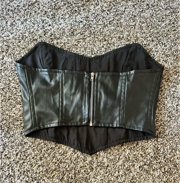 princess polly black corset strapless top - Image 2