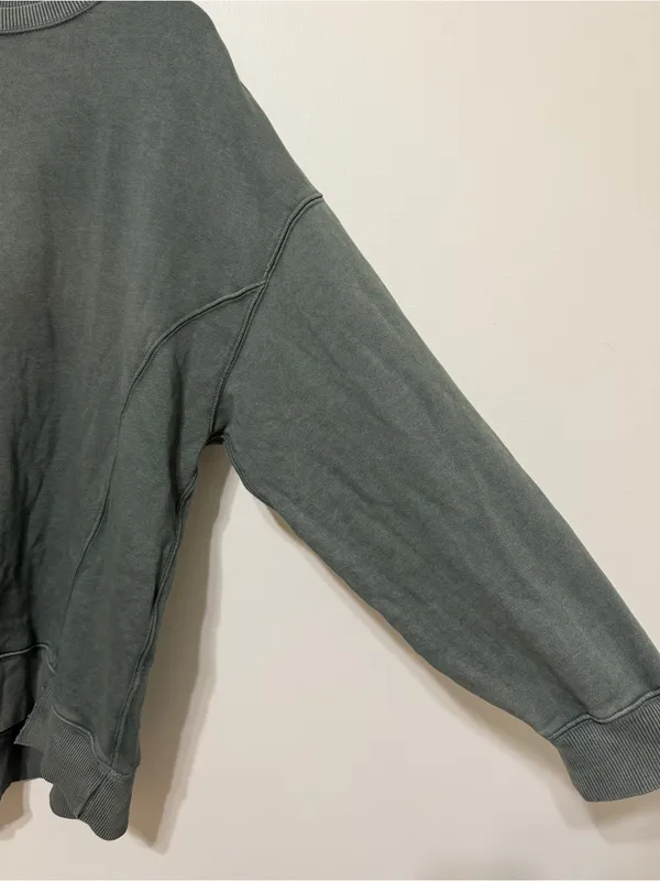 Aerie The Chill Crew Sweatshirt Size Large Green Pullover Sweater Oversized - Image 6
