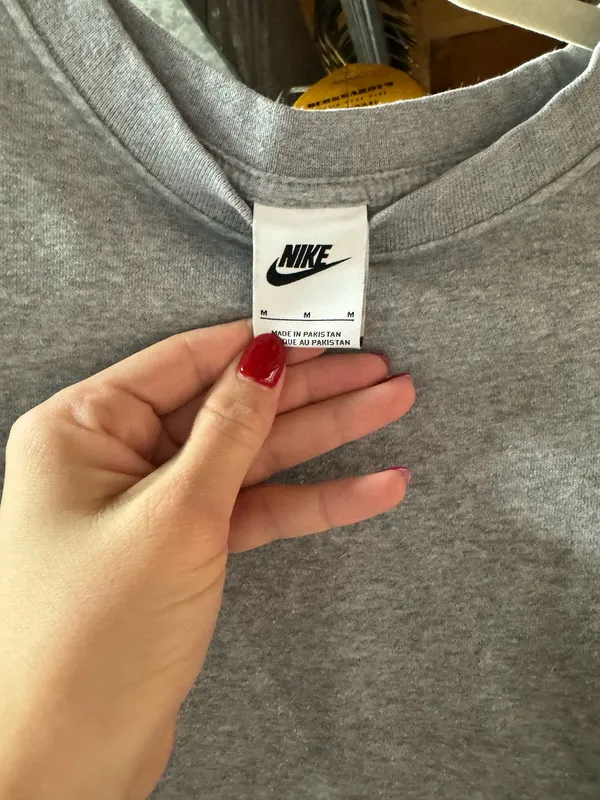 Gray Cropped Nike Sweatshirt - Image 2